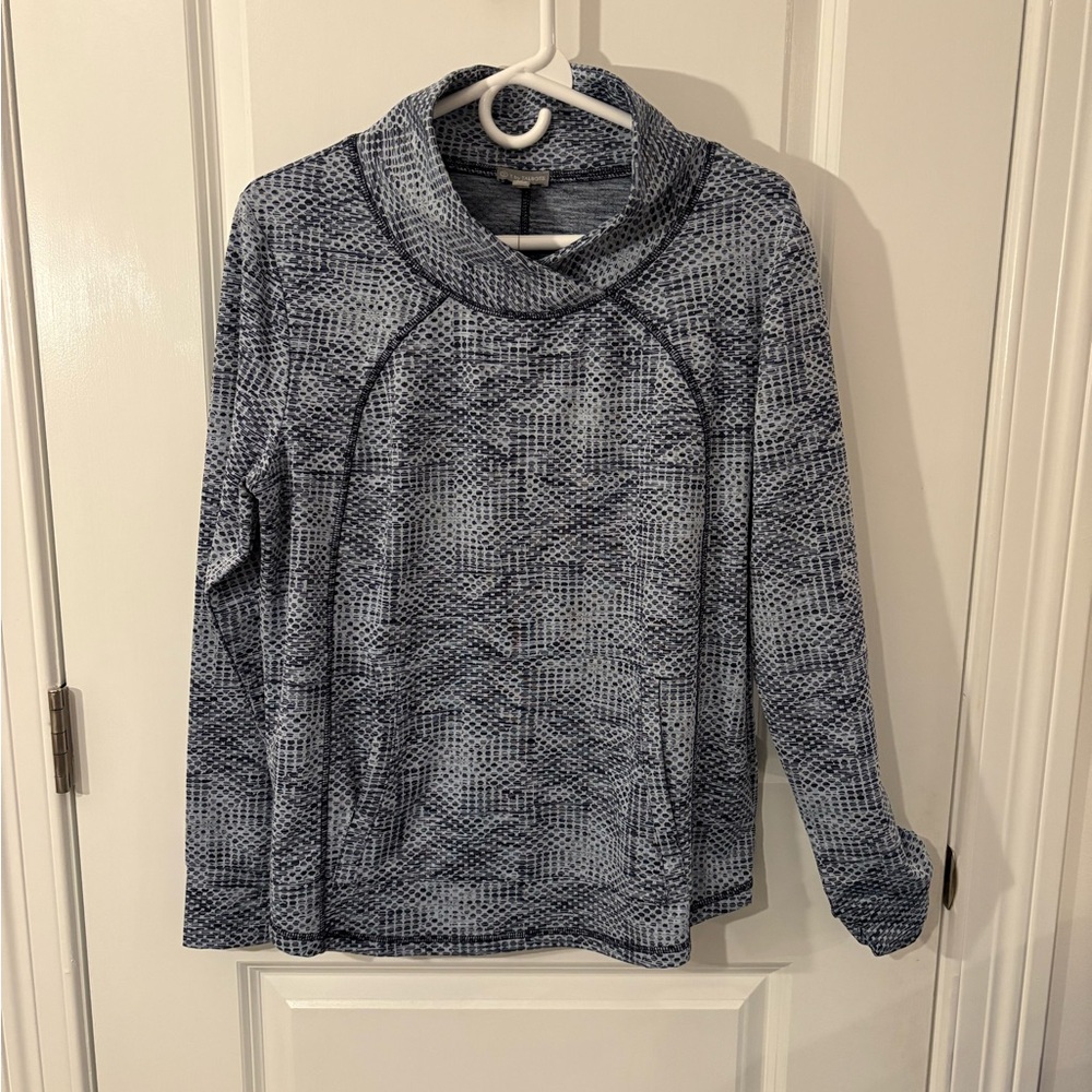 T by Talbots Blue Patterned Top
